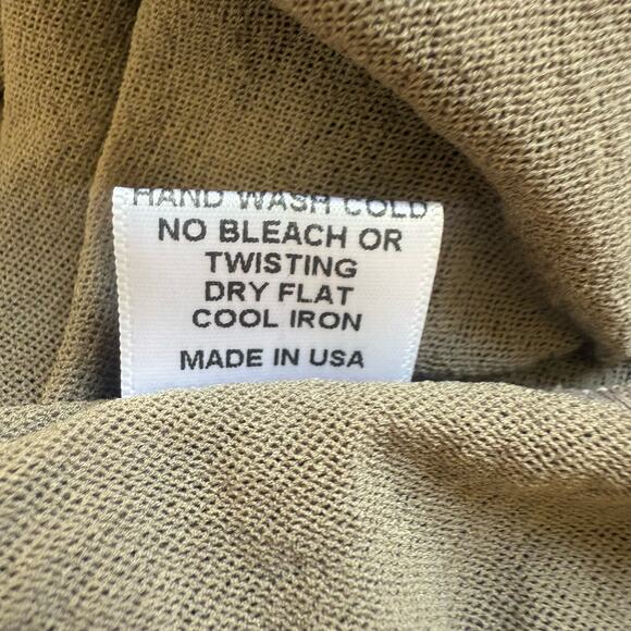 PETIT POIS by Viviana G Taupe Brown Nylon Mesh Mini Dress M Long Sleeve Bodycon - Picture 7 of 7